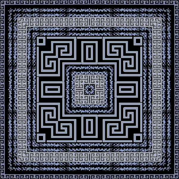 ストリップ再生ギリシャベクトルシームレスパターン。装飾的な幾何学的民族タータンの背景。要約部族の背景。幾何学的な現代のカーペットギリシャの鍵の意味の装飾。グランジテクスチャデザイン — ストックベクタ