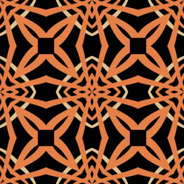 Renkli, soyut, etnik, kusursuz bir model. Vektör geometrik süslemeli arka plan. Arkaplanı tekrar et. Dekoratif geometrik modern süsler. Simetrik dekoratif tasarım