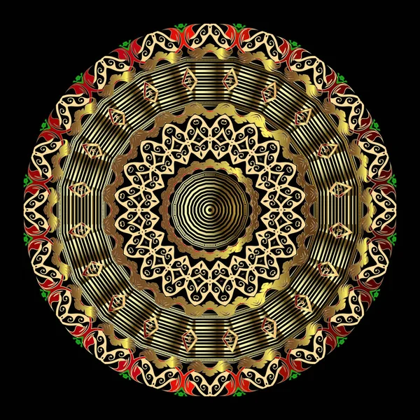 Superficie Patrón Mandala Estilo Étnico Griego Fondo Colorido Ornamental Vectorial — Archivo Imágenes Vectoriales