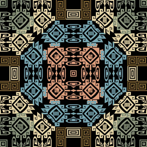 Griechische Abstrakte Geometrische Vektor Nahtlose Muster Ornamentaler Moderner Hintergrund Geometrische — Stockvektor