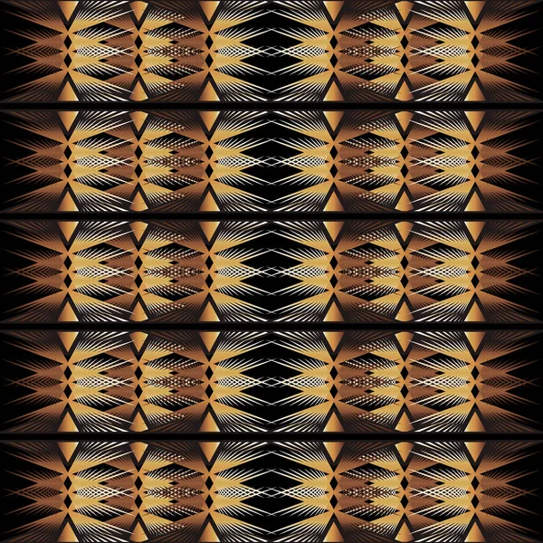 ジグザグラインベクトル3Dシームレスパターン 金のエレガントな縞模様の背景 豪華な繰り返し幾何学的背景 抽象的な境界線 ファブリック プリントのための黄金のジグザグデザイン 表面の質感 — ストックベクタ
