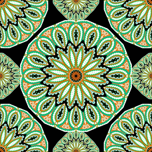 Colorido Vector Étnico Paisley Patrón Sin Costuras Fondo Folclórico Abstracto — Vector de stock