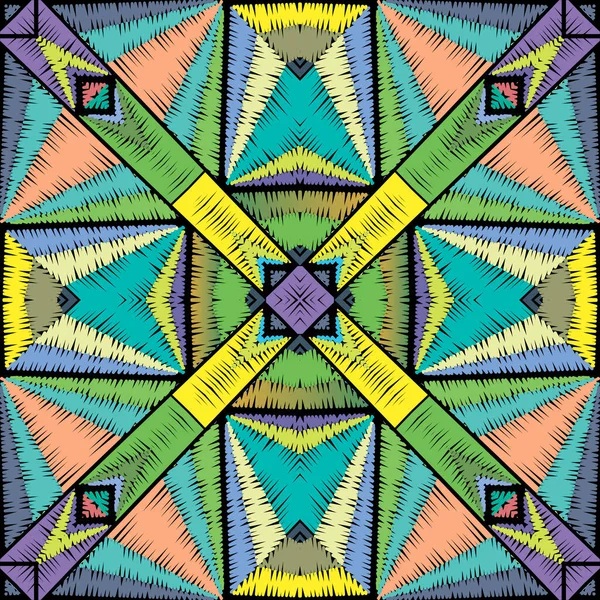 Texturierte Grunge Vektor Nahtlose Muster Wandteppich Geometrischen Modernen Gestreiften Hintergrund — Stockvektor