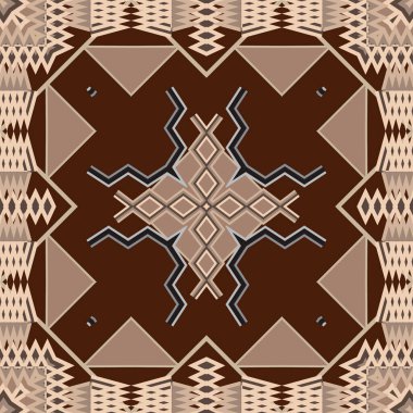 Zigzag vektörü kusursuz desen. Geometrik soyut süs arka planı. Yaratıcı modern tasarım. Geometri zig zag çizgileri, eşkenar dörtgen, şekiller, elementler. Etnik kabile tarzı simge süslemeleri.