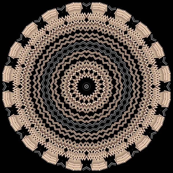 Zigzag Vector Rond Mandala Patroon Geometrische Abstracte Sierachtergrond Creatief Modern — Stockvector