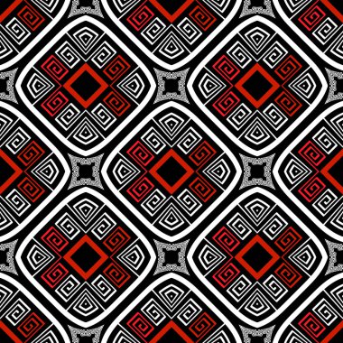 Yunan zarif vektörü kusursuz desen. Süslü geometrik etnik kabile tarzı arka plan. Renkli soyut moda arka planı. Geometrik modern süslemeli Yunan anahtarlarının süsü. Güzel tasarım