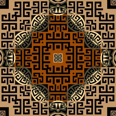 Geometrik yunan vektörü kusursuz desen. Soyut renkli arkaplan. Yunan anahtarlarının süsü. Soyut etnik tarz modern mozaik modeller. Geometrik şekiller, elementler. Simetrik dekoratif tasarım