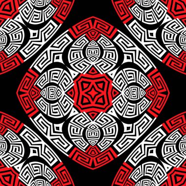 Çiçeksiz Yunan vektörü deseni. Süslü geometrik etnik kabile tarzı arka plan. Renkli soyut moda arka planı. Geometrik modern Yunan anahtarı çiçek süslemesi. Yaratıcı tasarım