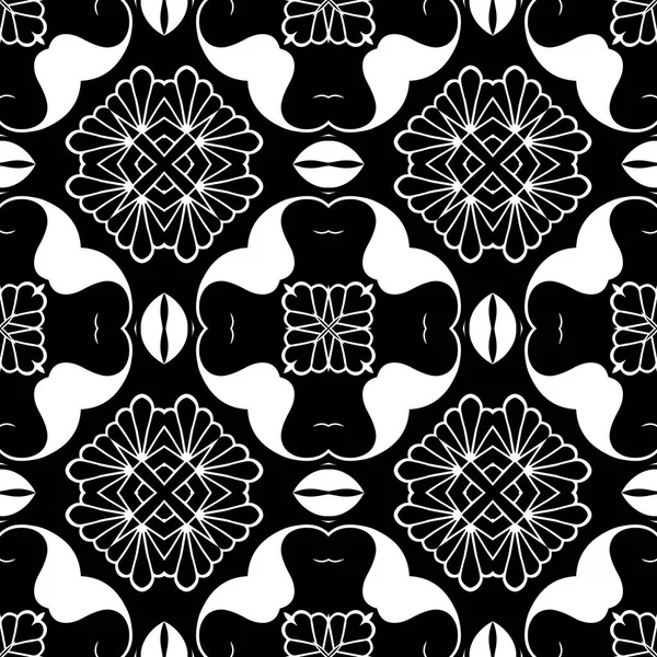 Floral Paisley Vektor nahtloses Muster. Eleganter ornamentaler Hintergrund. Line Art Ornament. Vintage-Blumen, Blätter, abstrakte Formen. Schmuckvolles monochromes Design für Wand, Druck, Karten, Stoff — Stockvektor