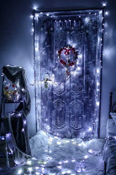 Χριστούγεννα μαγική πόρτα — Φωτογραφία Αρχείου
