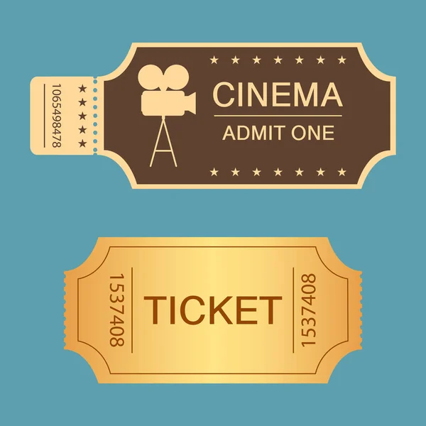 Vintage movie tickets design. Two different retro tickets. Vecto