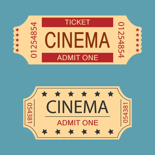 Vintage movie tickets design. Two different retro tickets. Vecto