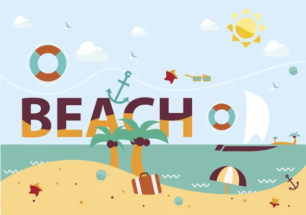 Beach, vacation theme banner — Stock Vector