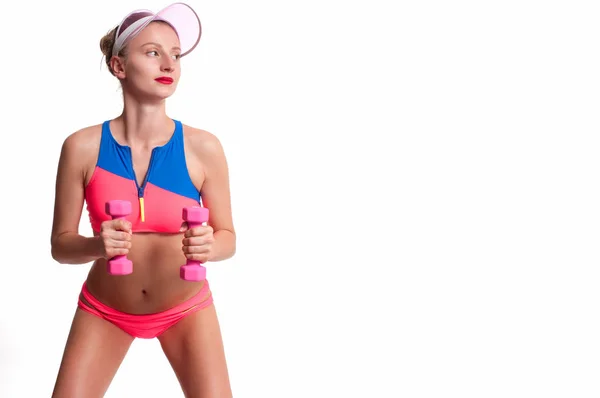 Smal och sportiga kvinnliga kroppen, kosten koncept — Stockfoto