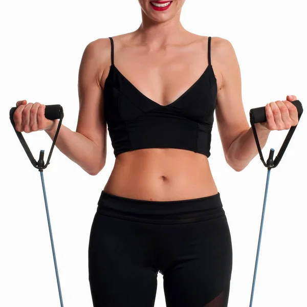 Slim woman athlete doing fitness workout — Stock Photo, Image