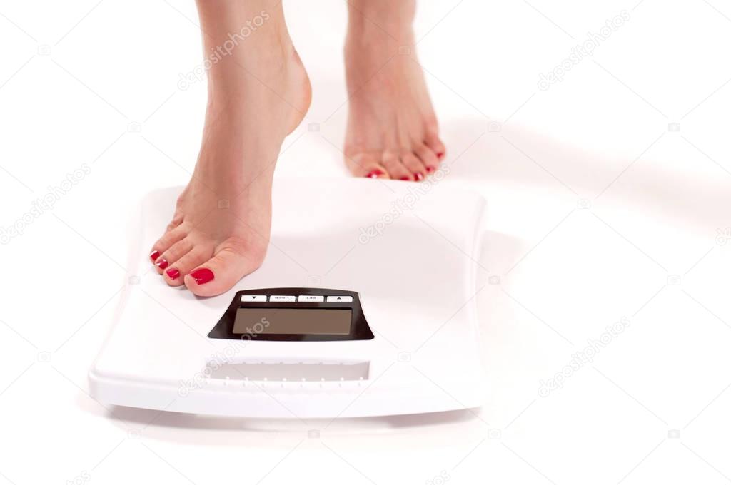 Diet concept weighing scales