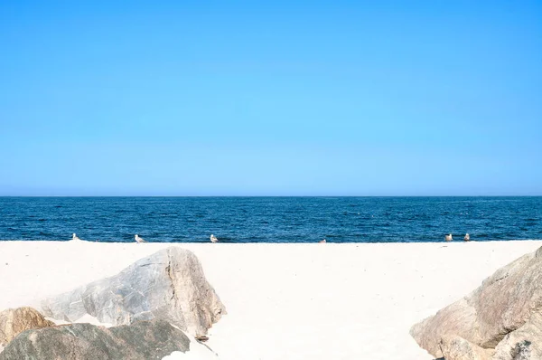 Sfondo mare e spiaggia vuoti — Foto Stock