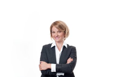 Beyaz arka planda iş kadını