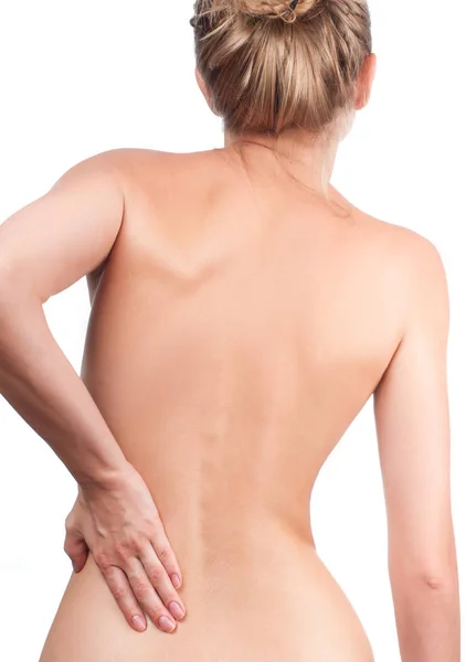 Woman from the back, backache, pain concept Stock Photo