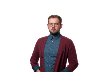 Beyaz arka planda iş adamı