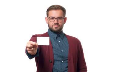 iş adamı gösteren kartvizit 