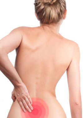 Kadın--dan sırt ağrısı muzdarip. Ağrı kavramı