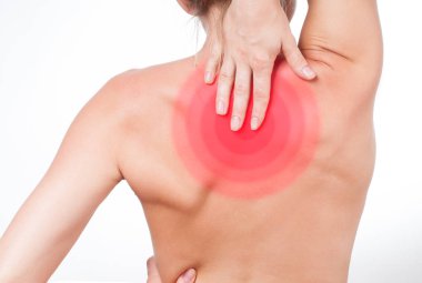 Kadın--dan sırt ağrısı muzdarip. Ağrı kavramı