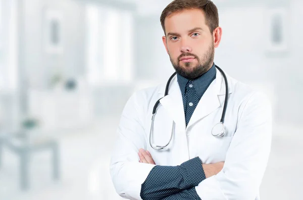 Lekarz z stetoskop w szpitalu. Opieka zdrowotna — Zdjęcie stockowe