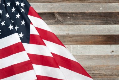 ABD bayrağı. Ahşap arka plan üzerinde Amerikan bayrağı.