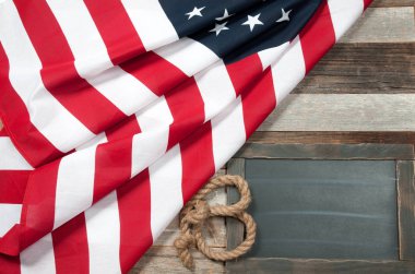 ABD bayrağı. Ahşap arka plan üzerinde Amerikan bayrağı.