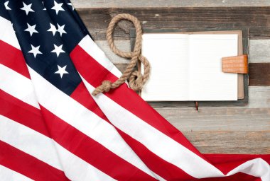 ABD bayrağı. Ahşap arka plan üzerinde Amerikan bayrağı.