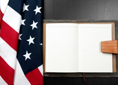 ABD bayrağı. Ahşap arka plan üzerinde Amerikan bayrağı.