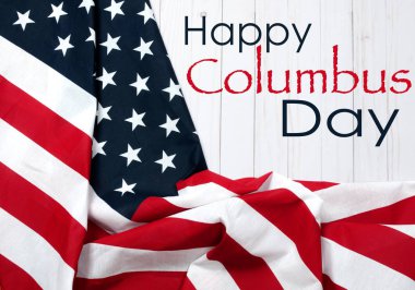Columbus günü kutlu olsun. Amerika Birleşik Devletleri bayrağı. 