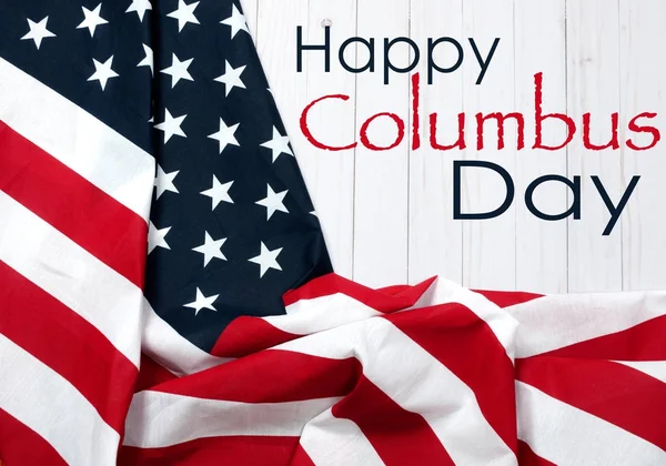 Feliz Dia de Colombo. Estados Unidos Bandeira . — Fotografia de Stock