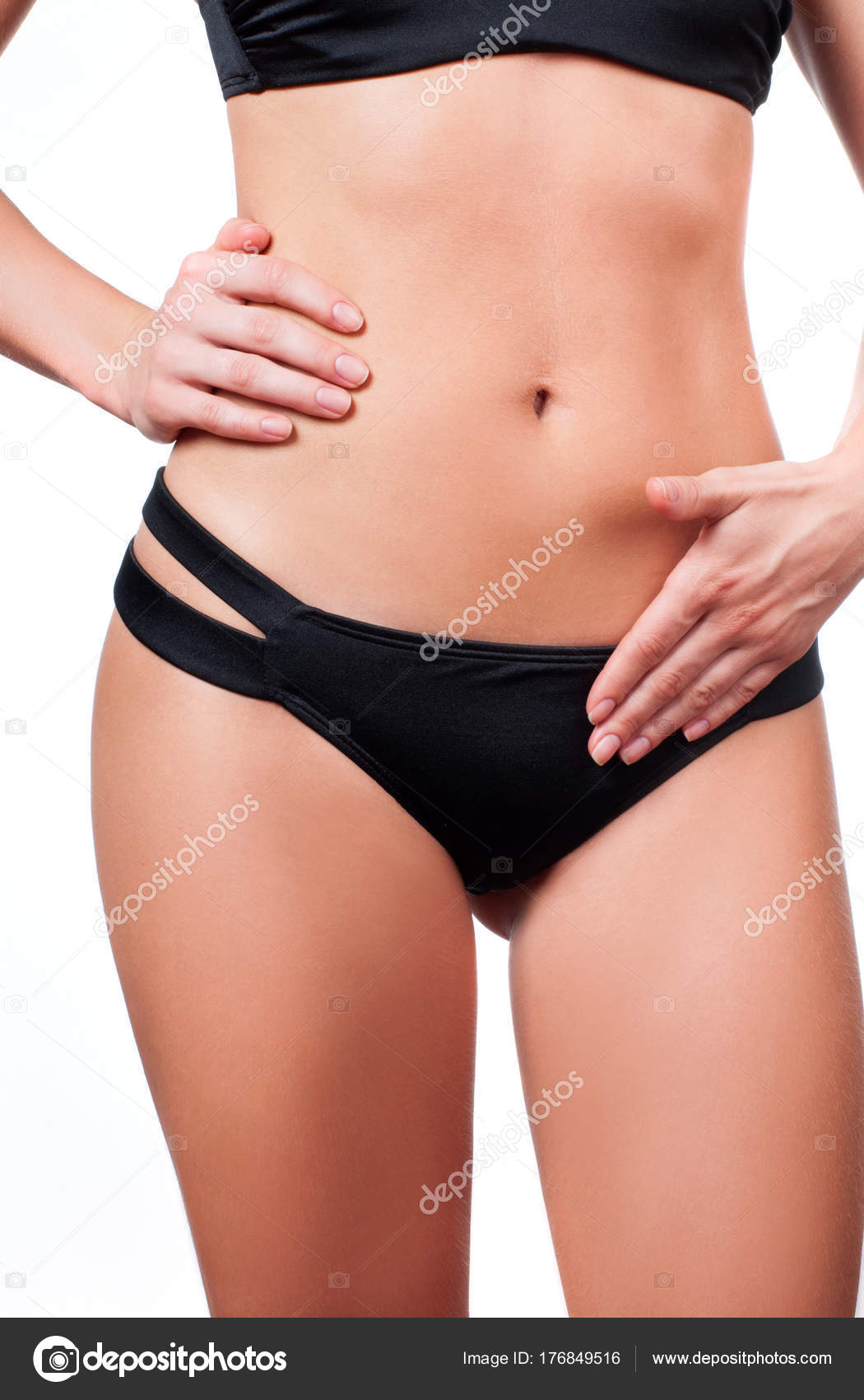 Woman waist. Girl with perfect body shape, flat belly in underwear. Stock  Photo by ©flisakd 176849516