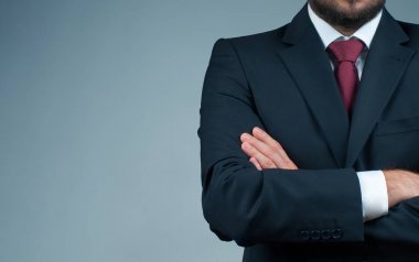 İş ve ofis kavramı. İş takım elbiseli adamı 