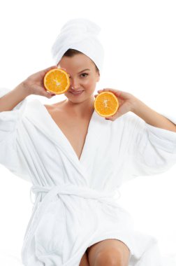 Temiz cilt güzel genç kadın. Yüz tedavi. Güzellik ve spa .