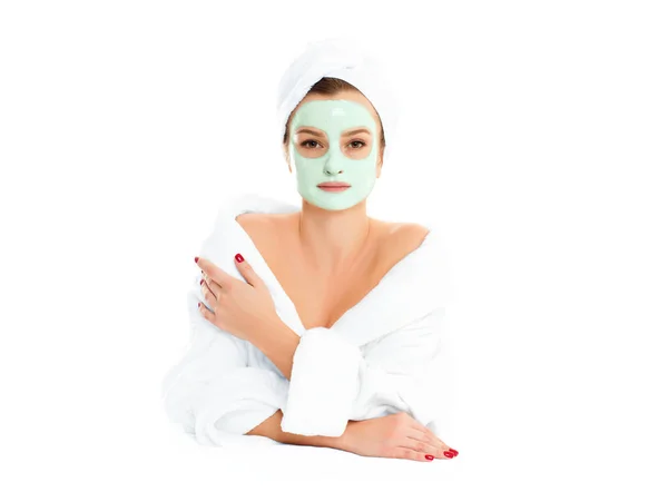 Vacker ung kvinna med ren frisk hud. Ansiktsbehandling. Skönhet och spa . — Stockfoto