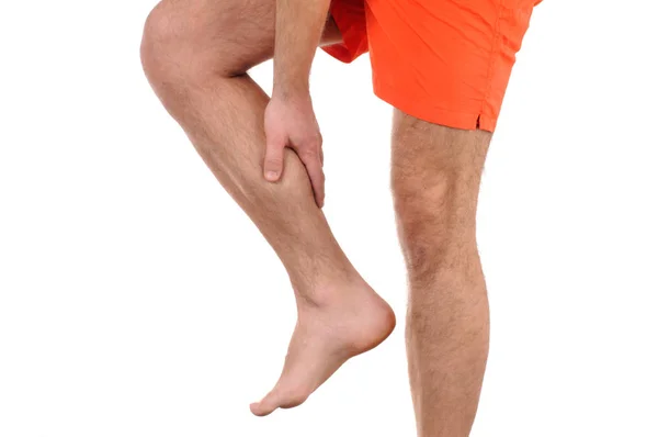 Man with pain in leg. — Stock Photo, Image