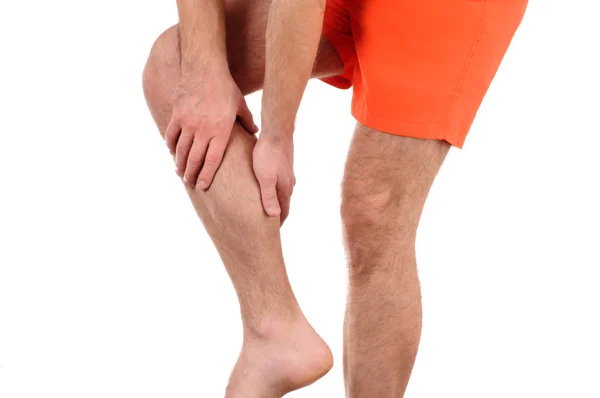 Man with pain in leg. — Stock Photo, Image