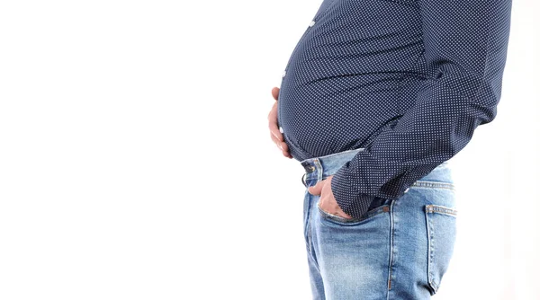 Man overweight and big fat belly — Stock Photo, Image