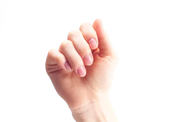 Красивая женская рука. Спа и маникюр. Мягкая кожа, концепция ухода за ногтями . — стоковое фото