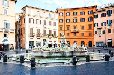 Rome, Italy, 26 April 2017. Fountain of Neptune at the northern end of Navona Square /Piazza Navona/