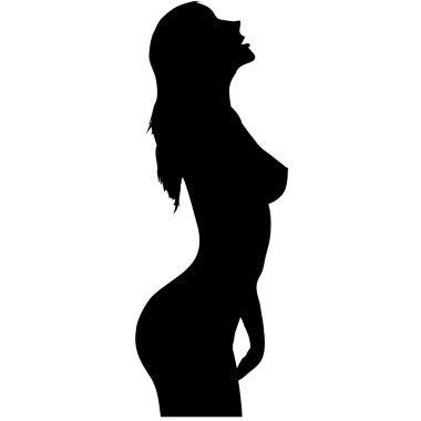 Güzel bir çıplak kız silüeti.