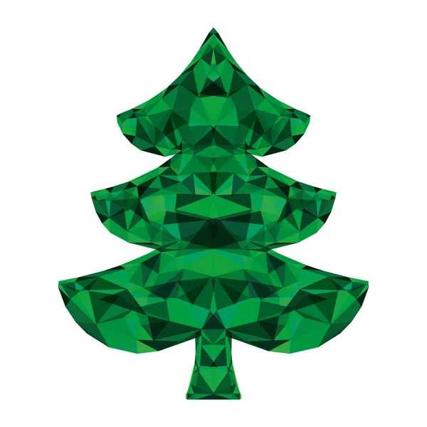 Vektor geometrický polygonální vánoční stromeček. — Stockový vektor