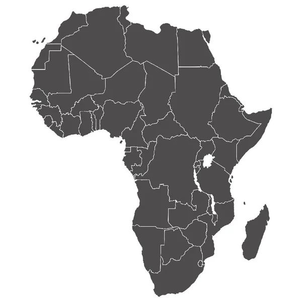 Mapa do continente africano — Vetor de Stock