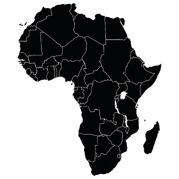 Mapa de continente africano — Vector de stock
