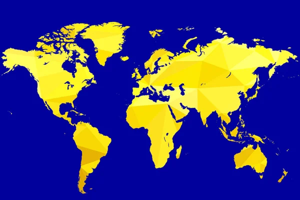 Золотая карта мира — стоковый вектор