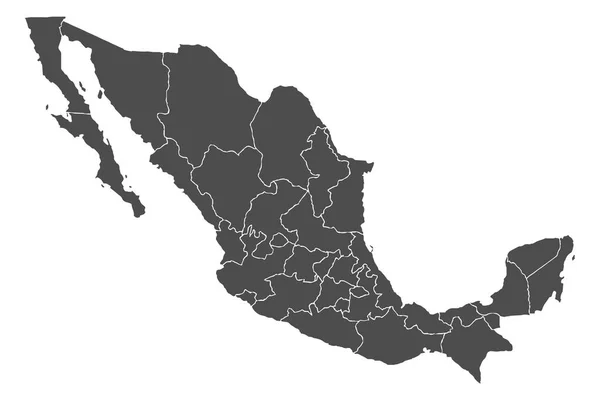 La carte de Mexique — Image vectorielle