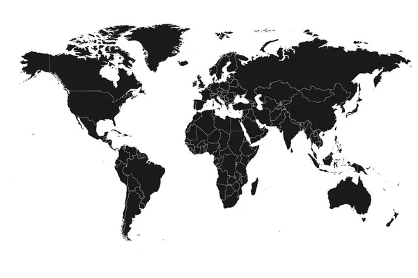 詳細な高解像度、正確なベクトル世界地図 — ストックベクタ